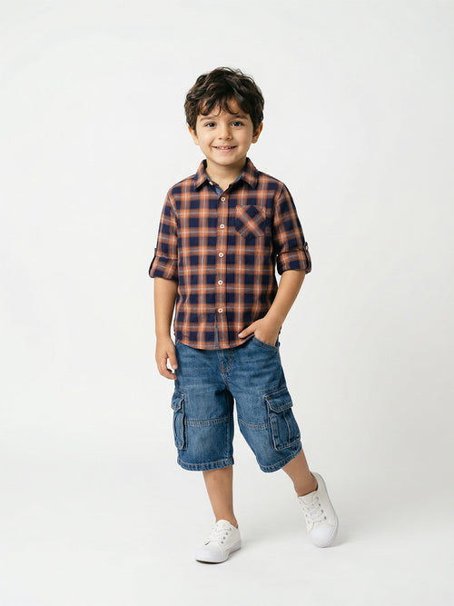 Boy's Shirts Multi Full sleeve Spread Collar