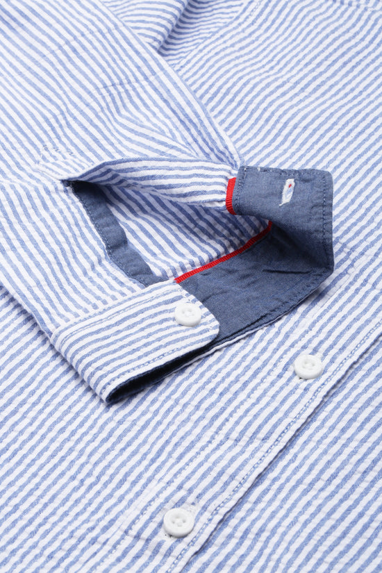 Boys Shirts Blue Stripes
