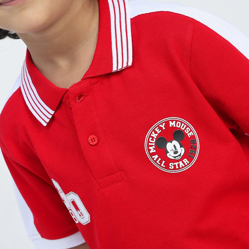 Mickey Boys Polo Tees  | Red
