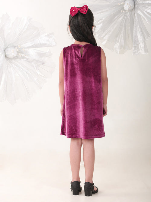 Girls Dresses Pink Sleeveless Round