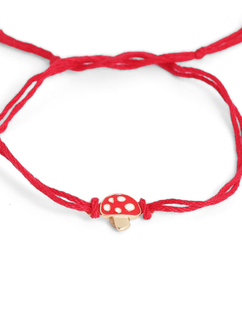 925 Silver-Enamel Mushroom Rakhi for Kids