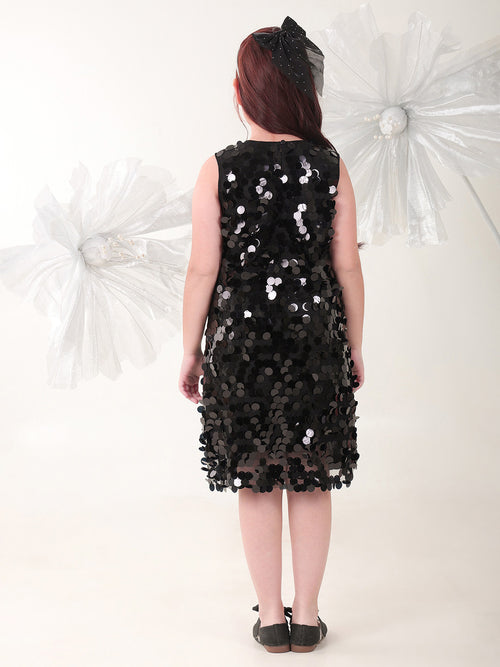 Girls Dresses Black Sleeveless Round
