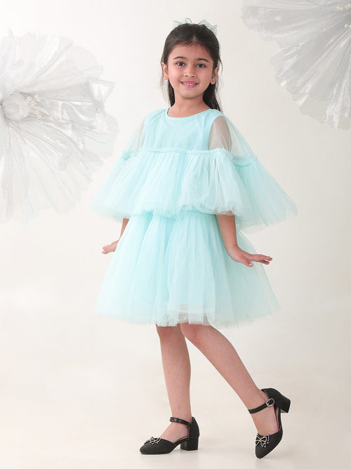 Girls Dresses Blue Sleeveless Round
