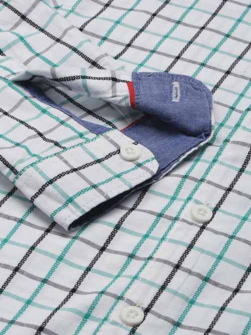 Boys Shirts White Stripes Full Sleeve