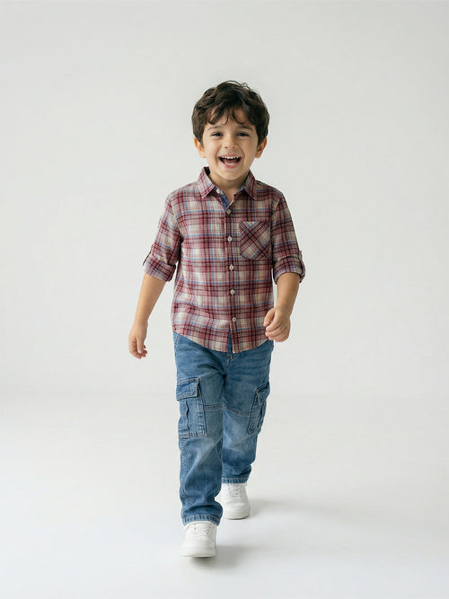 Boy's Shirts Multi Full sleeve Spread Collar