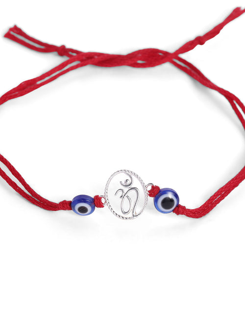 925 Silver-ohm & evil eye Rakhi for Kids