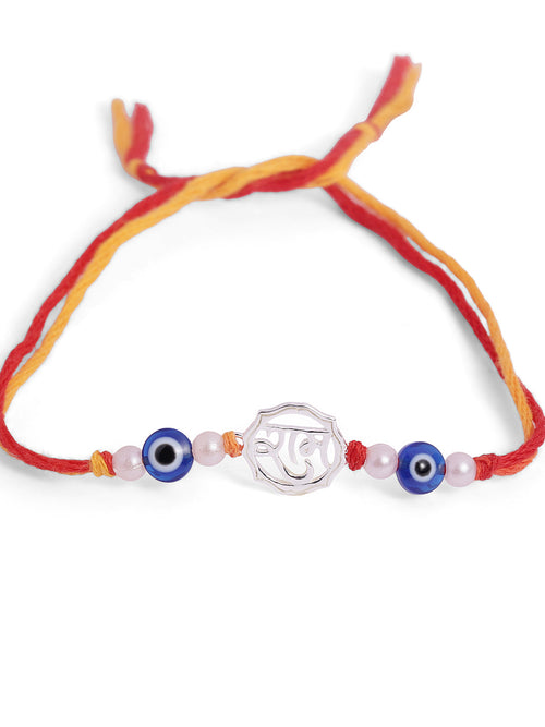 925 Silver-Ram & Evil Eye Rakhi for Kids