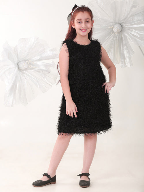 Girls Dresses Black Sleeveless Round
