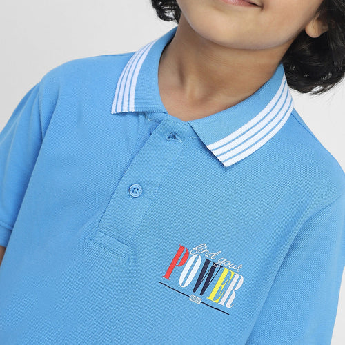 Avengers Boys Polo Tees  | Turquoise Blue