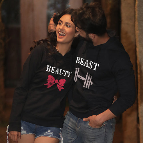 Beauty And Her Beast Matching Couple Hoodie