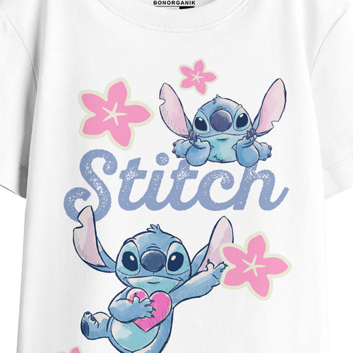 Girl Oversize Stitch Printed T-Shirt