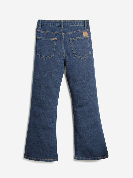 Girls Jean Mid-Rise Regular Fit Clean Look Cotton Jeans