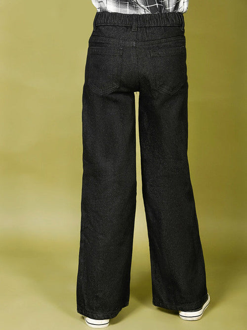 Girls Cotton Slash Knee Jeans