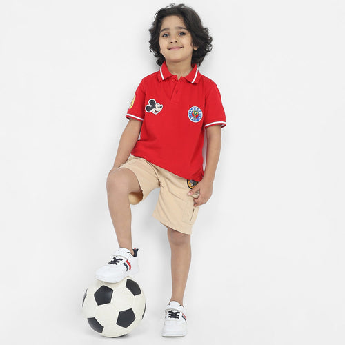 Mickey Boys Polo Tees  | Red