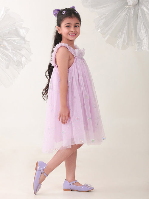 Girls Dresses Lilac Sleeveless Round