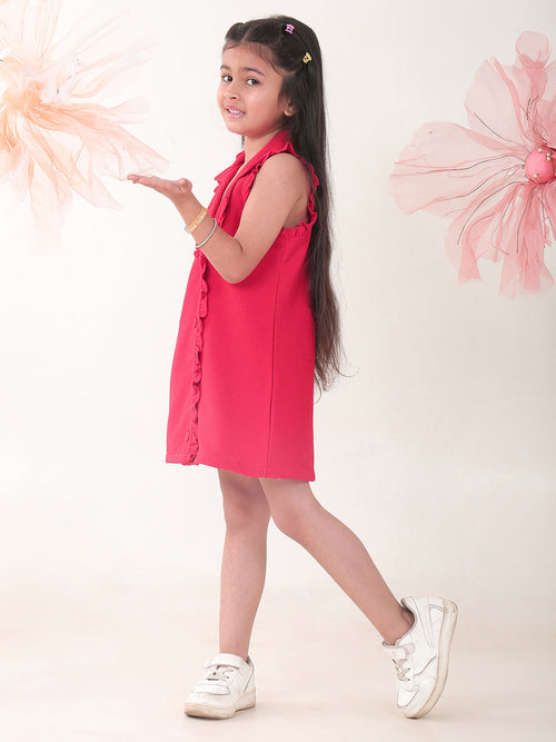 Girls Dresses Red Sleeveless Round