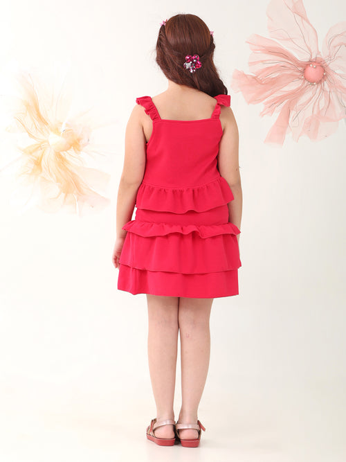 Girls Clothing Set Pink Sleeveless Round Neck