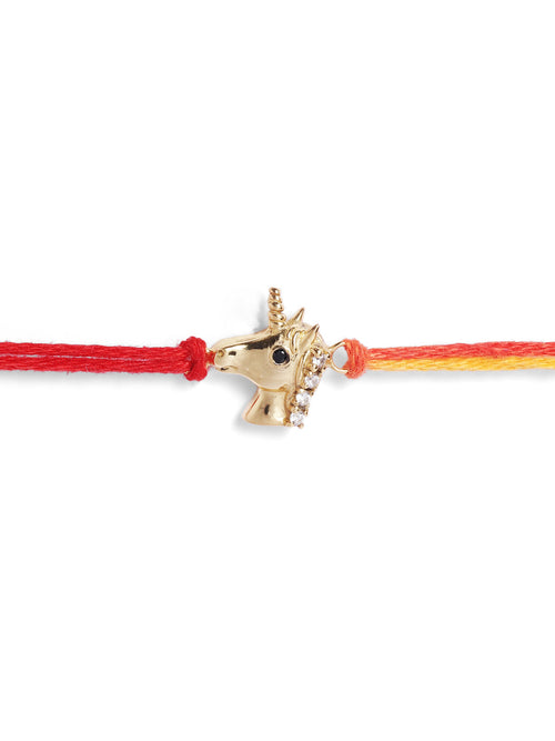 925 Silver-Unicorn Rakhi for Kids in Cubic Zirconia