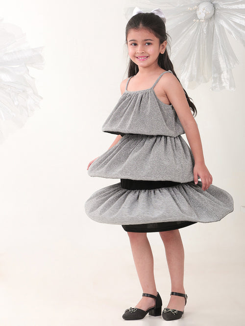 Girls Dresses Silver Sleeveless Round