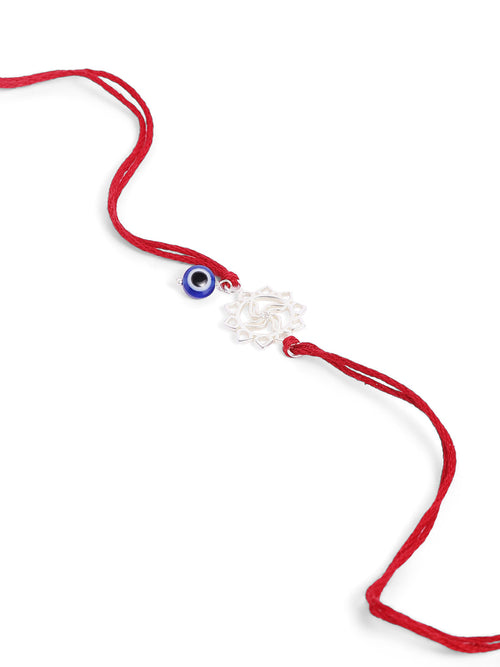 925 Silver-Swastik evil eye Rakhi for Kids
