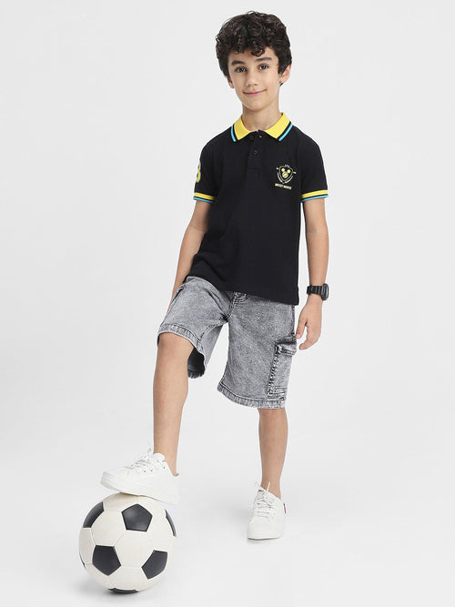 Mickey Boys Polo Tees  | Black