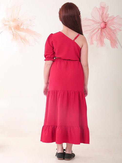 Girls Clothing Set Red Sleeveless Round