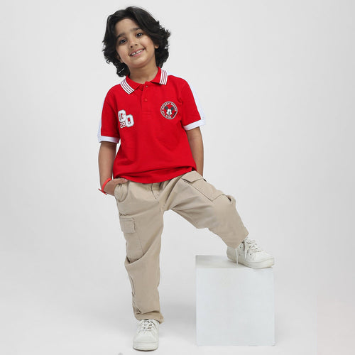 Mickey Boys Polo Tees  | Red
