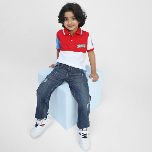 Captain America Boys Polo Tees  | Multi Color