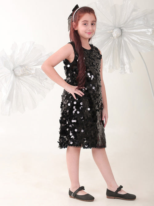 Girls Dresses Black Sleeveless Round