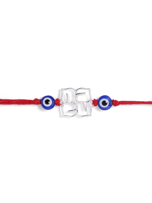 925 Silver-Swastik evil eye Rakhi for Kids
