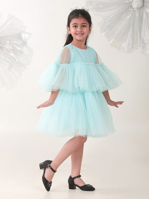 Girls Dresses Blue Sleeveless Round