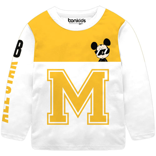 Mickey Yellow Full Sleeve Boys T-SHIRT
