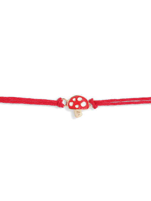 925 Silver-Enamel Mushroom Rakhi for Kids