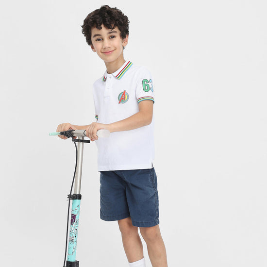 Avengers Boys Polo Tees  | White