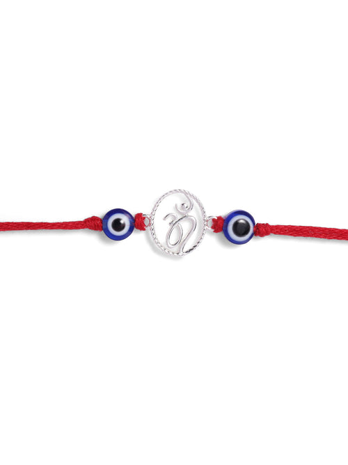 925 Silver-ohm & evil eye Rakhi for Kids