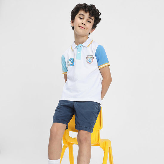 Avengers Boys Polo Tees  | White