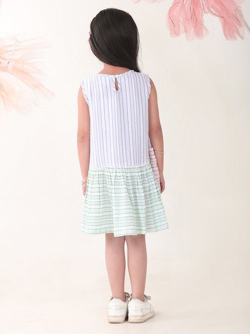 Girls Dresses Multi color Sleeveless Round