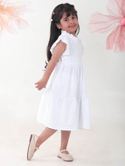Girls Dresses White Sleeveless Round