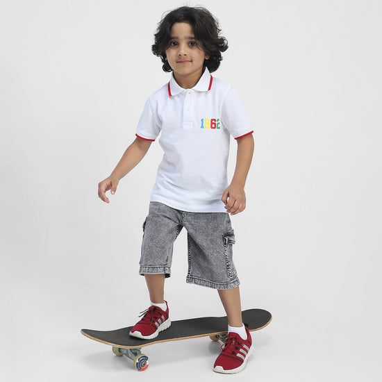 Avengers Boys Polo Tees  | White