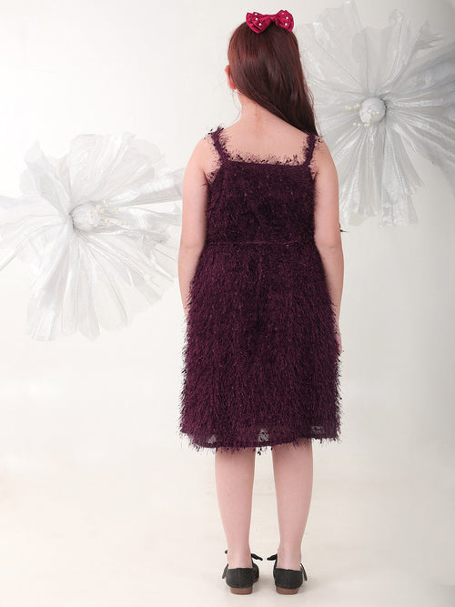 Girls Dresses Wine Sleeveless Round