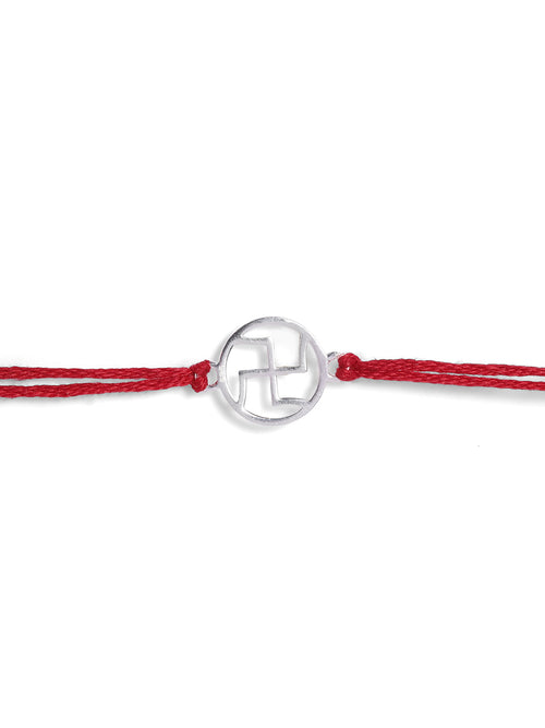 925 Silver-Swastik Rakhi for Kids