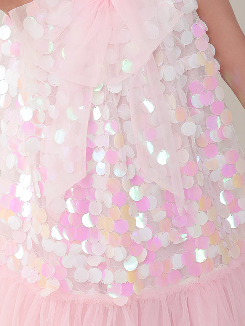 Girls Dresses Pink Sleeveless Round