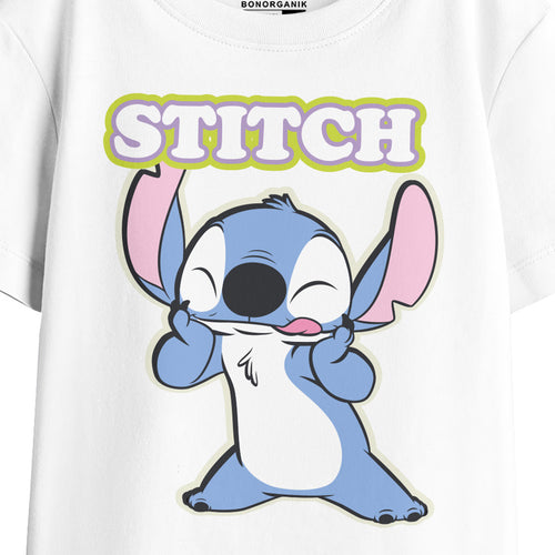 Girl Oversize Stitch Printed T-Shirt