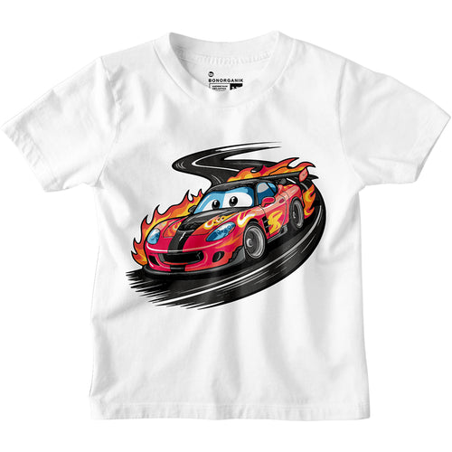 Boys Hot Racing Car Printed Tees