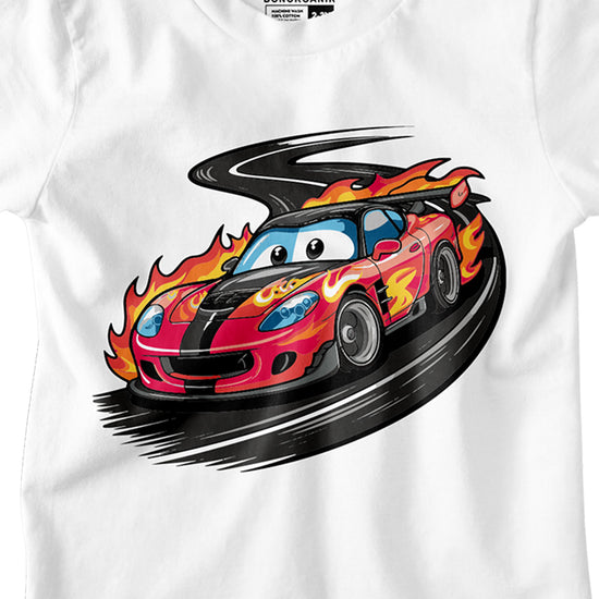 Boys Hot Racing Car Printed Tees