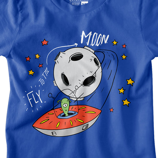 Boys Fly To The Moon Printed Tees