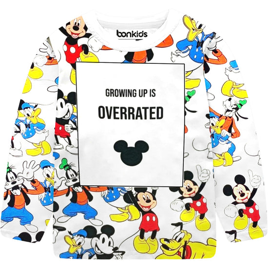 Mickey White Full Sleeve Boys T-SHIRT