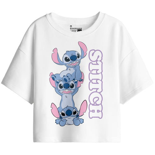 Girl Oversize Stitch Printed T-Shirt