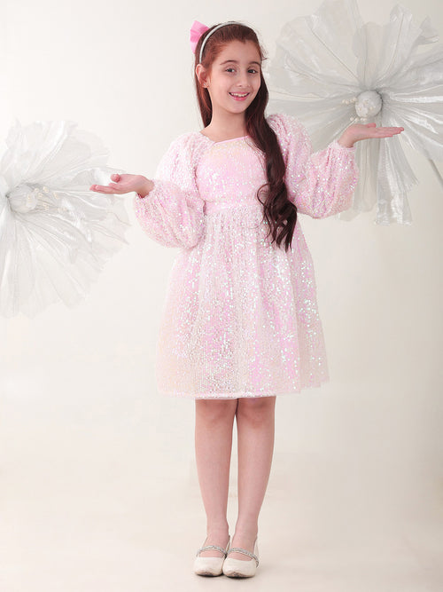 Girls Dresses Pink Sleeveless Round