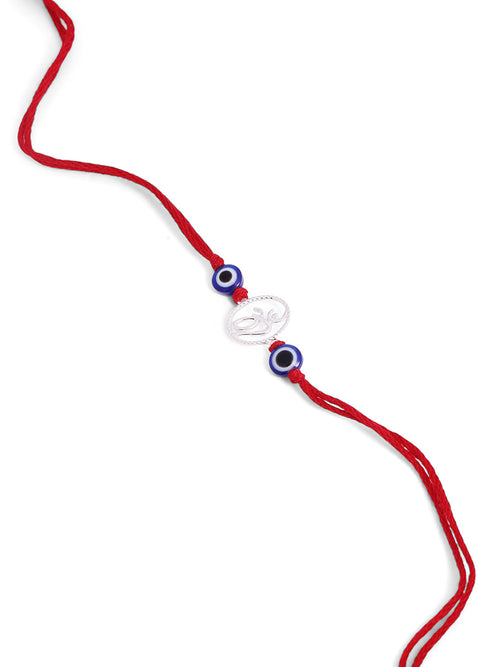 925 Silver-ohm & evil eye Rakhi for Kids